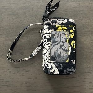 Vera Bradley black and green wristlet